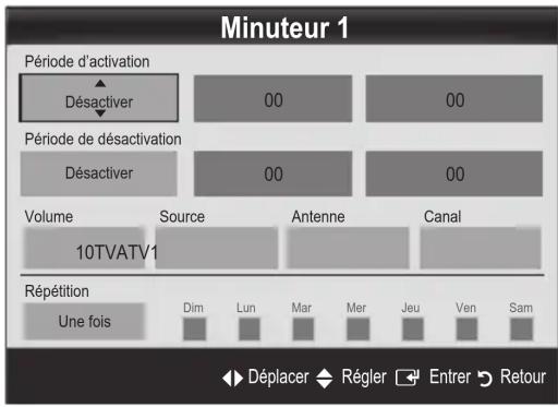 SAMSUNG UE32C8000XW - Réglage de la minuterie de mise en marche/arrêt - 1