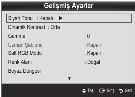 SAMSUNG UE32C8000XW - Gelismis Ayarlar - 1
