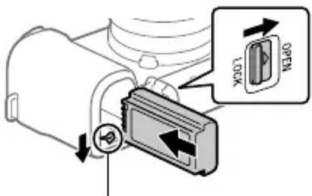 SONY ZVE1L - Insertion de la batterie (fourni)/carte mémoire (vendu séparément) dans l'appareil - 1
