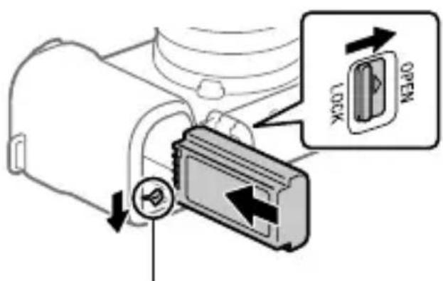 SONY ZVE1L - Inserting the battery pack (supplied)/memory card (sold separately) into the camera - 1