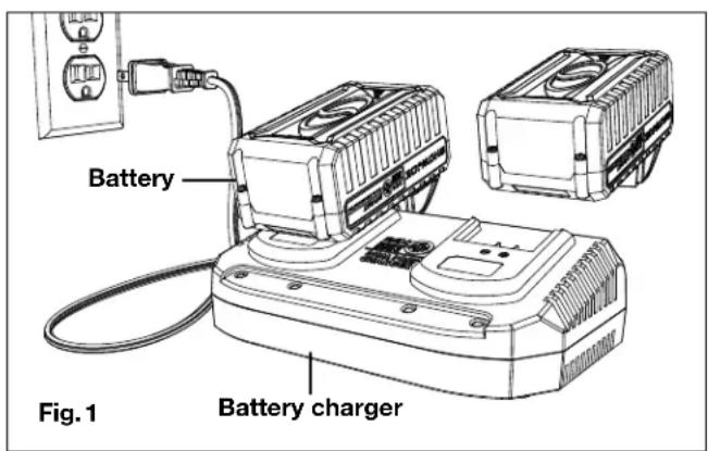 Sun Joe 24VX2LS6T - Charging the Batteries - 1