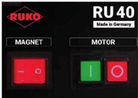 RUKO RU40 - De machine aan- of uitzetten - 1