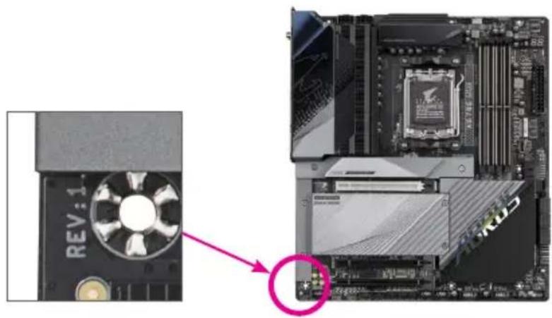 GIGABYTE B650 AERO G - マザーボードリビジョンの確認 - 1