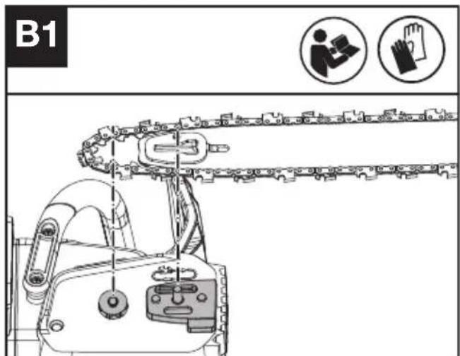 KRESS KG346 - MONTAGGIO DELLA LAMA FISSA E DELLA CATENA DELLA SEGA - 3