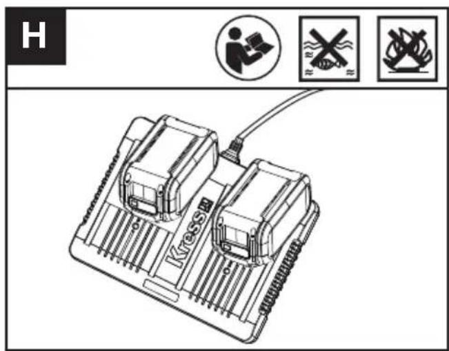 KRESS KG346 - CARGAR LA BATERÍA (Ver Fig. H) - 2