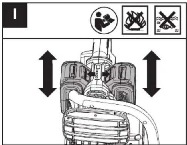 KRESS KG346 - EXTRAER O INSTALLAR EL PACK DE BATERIA (Ver Fig. I) - 1