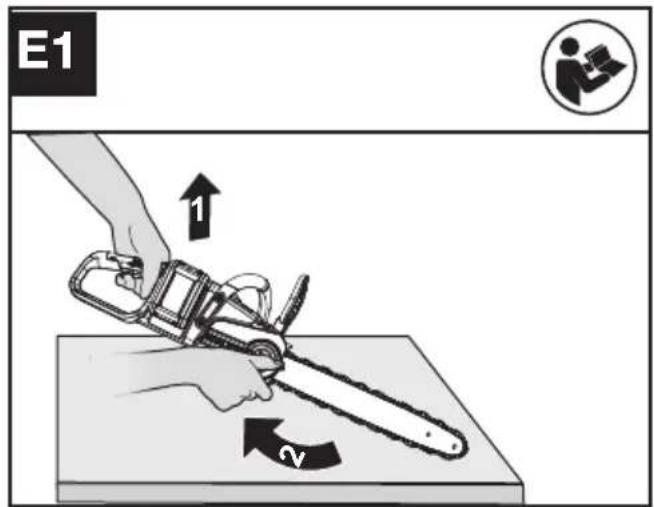 KRESS KG346 - SPÄNNING AV SÄGKEDJA (Se figur E1, E2) - 2