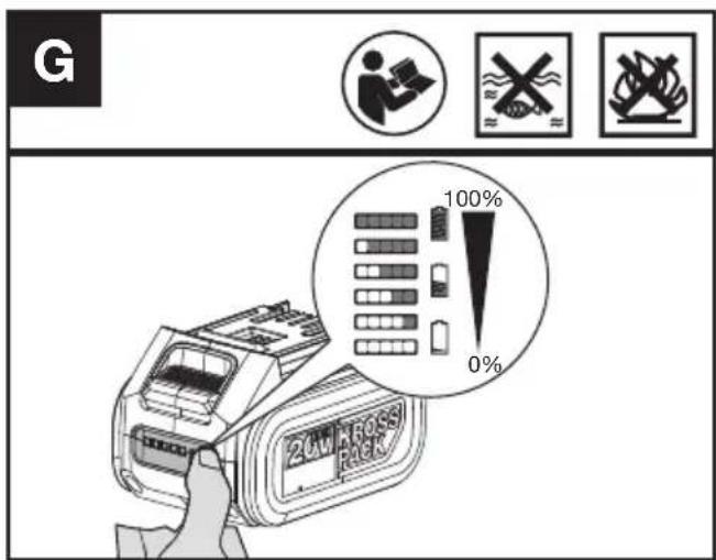 KRESS KG346 - CONTROLLO DELLO STATO DI CARICA DELLA BATTERIA (VEDI FIG. G) - 1