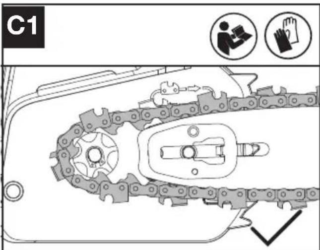 KRESS KG346 - MONTAGGIO DELLA LAMA FISSA E DELLA CATENA DELLA SEGA - 5