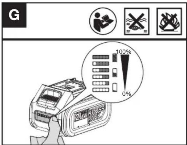 KRESS KG346 - VERIFICATION DE L'ETAT DE CHARGE DE LA BATTERIE (VOIR FIG. G) - 1