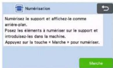 BROTHER SDX2250D - Fixez le matériel destiné à l'arrière-plan au support, puis appuyez sur dans le panneau de commande. - 3