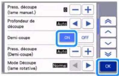 BROTHER SDX2250D - Réglages des demi-coupes (découpes par effleurement) - 2