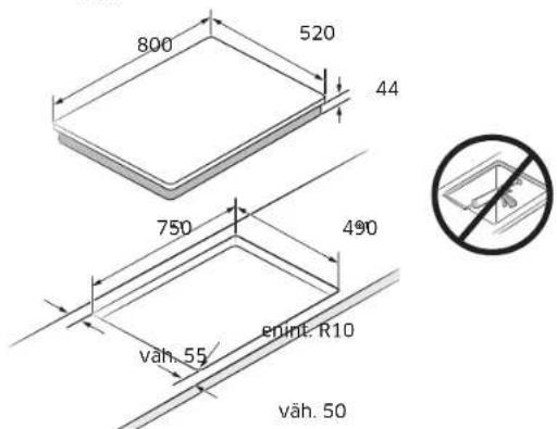 SAMSUNG NZ85C6057KK - Liesitason asentaminen - 2