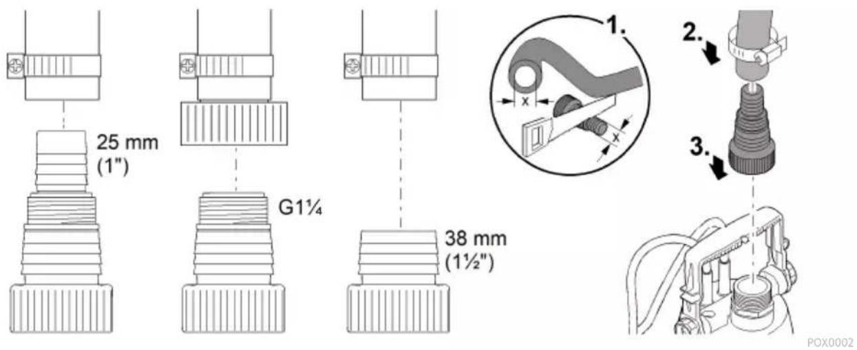 OASE ProMax ClearDrain 11000 - Connecting the pressure hose - 1
