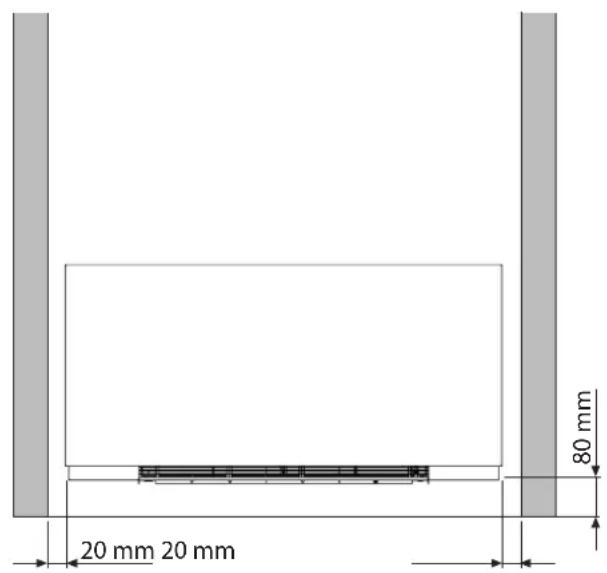 DAIKIN FWXV20ABTV3R - Ελάχιστες αποστάσεις εγκατάστασης - 1