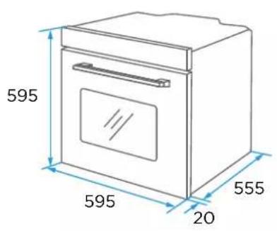 EAS Electric EMV701DGN - Diagrama de encastre (Bajo encimera) - 1