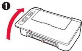 CANON PIXMA E304 - Retrait de la bande et mise sous tension - 2