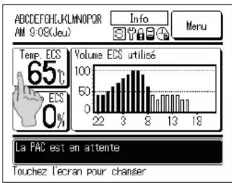 MITSUBISHI ESA30EH - Réglage de la temp. ECS pour l'opération de replissage automatique - 1