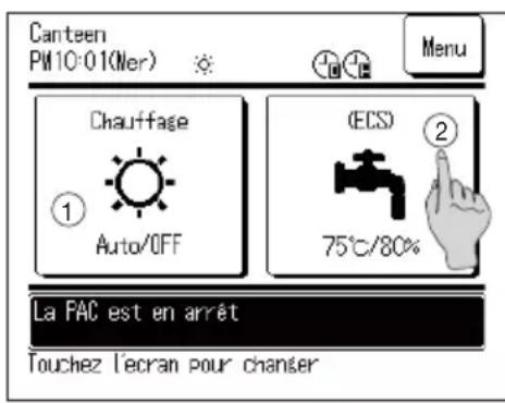 MITSUBISHI ESA30EH - Comment aller à l'écran PRINCIPAL - 1