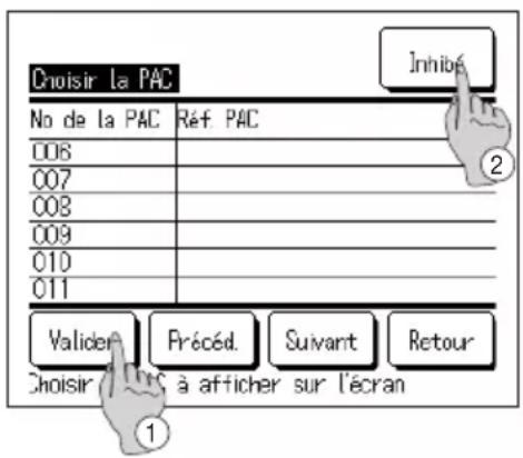 MITSUBISHI ESA30EH - Comment selectionner la PAC affichee sur le contrôleur - 1