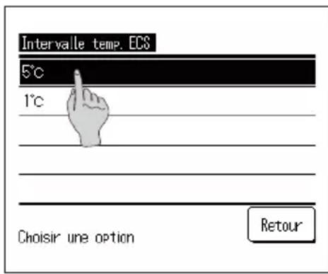 MITSUBISHI ESA30EH - Comment modifier l'intervalle de température de l'ECS - 1