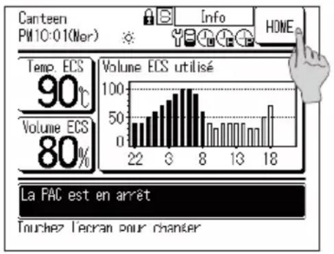 MITSUBISHI ESA30EH - Comment aller à l'écran PRINCIPAL - 2