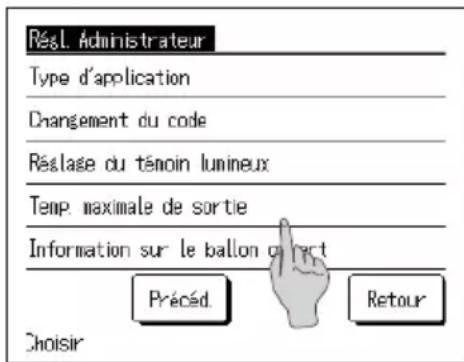 MITSUBISHI ESA30EH - Comment modifier la températe maximale de sortie - 1