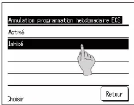 MITSUBISHI ESA30EH - Comment annuler le programme hebdomadaire (ECS) - 1