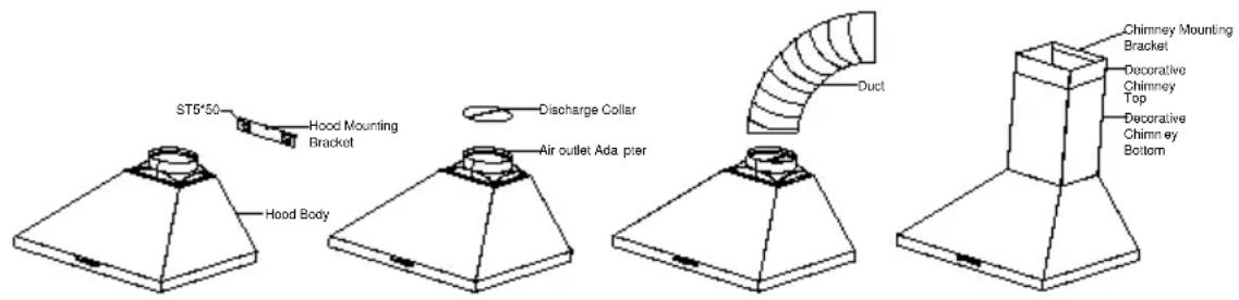 Glem Gas GHP945BK - INSTALL THE HOOD - 2