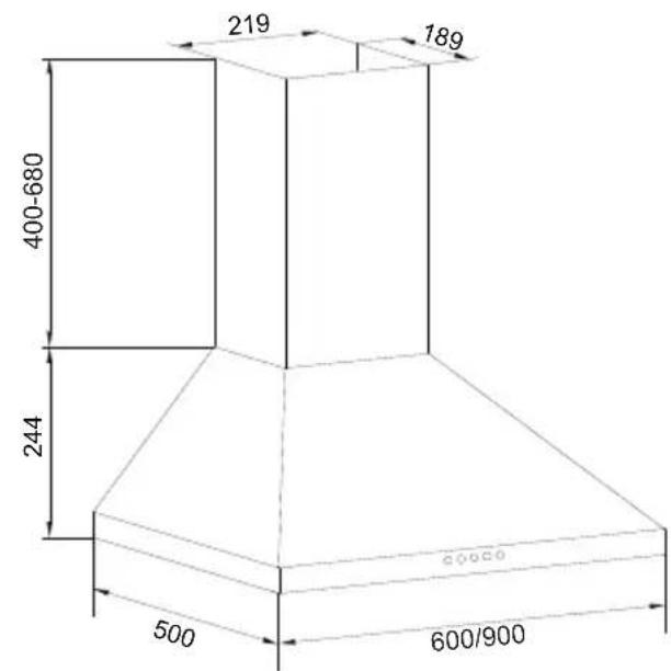Glem Gas GHP945BK - DIMENSIONS - 1