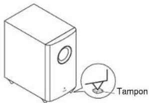 ONKYO HTS7500 - Utilisation des tampons de protection pour le subwoofer - 1