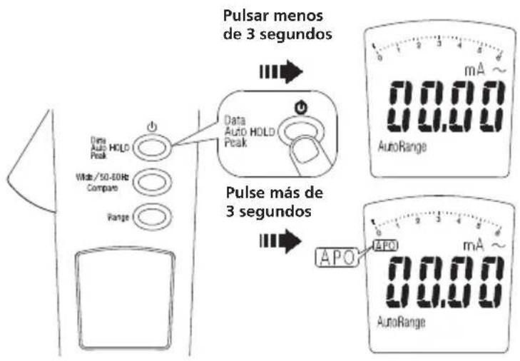 Megger DCM305E - Activación y desactivación del apagado automático - 1