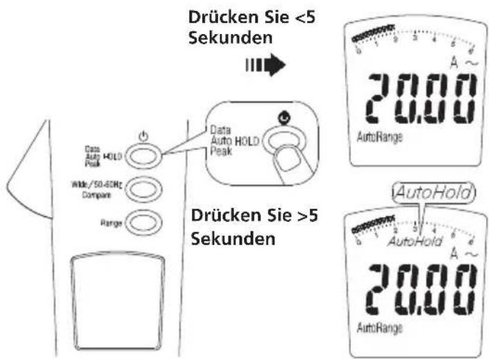 Megger DCM305E - Auto-Halten aktivieren/deaktivieren - 1