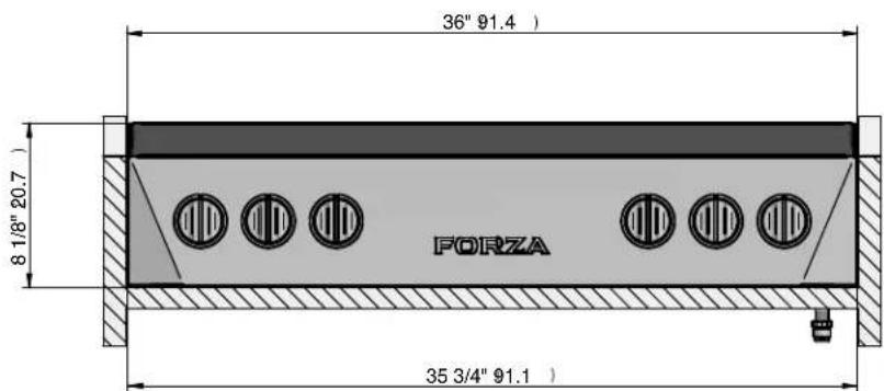 Forza FRT304GN - Dimensiones del producto - 1