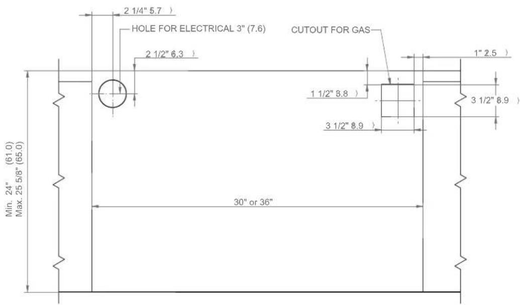 Forza FRT304GN - Installation with separator sheet, type 1 (plan view) - 1