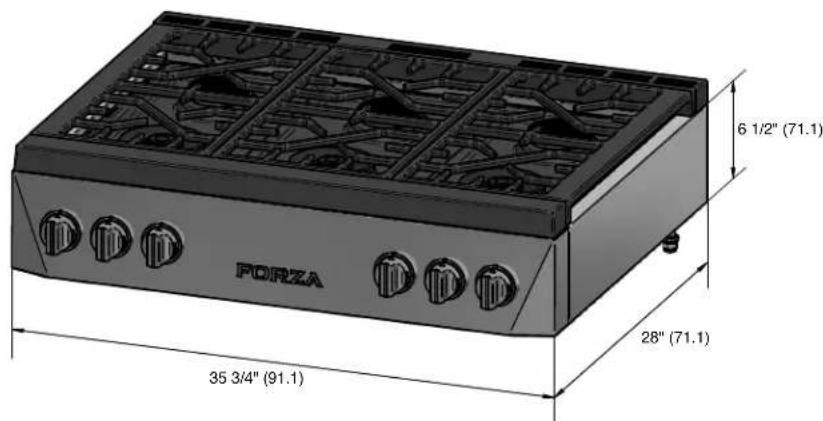 Forza FRT304GN - Dimensiones del producto - 3