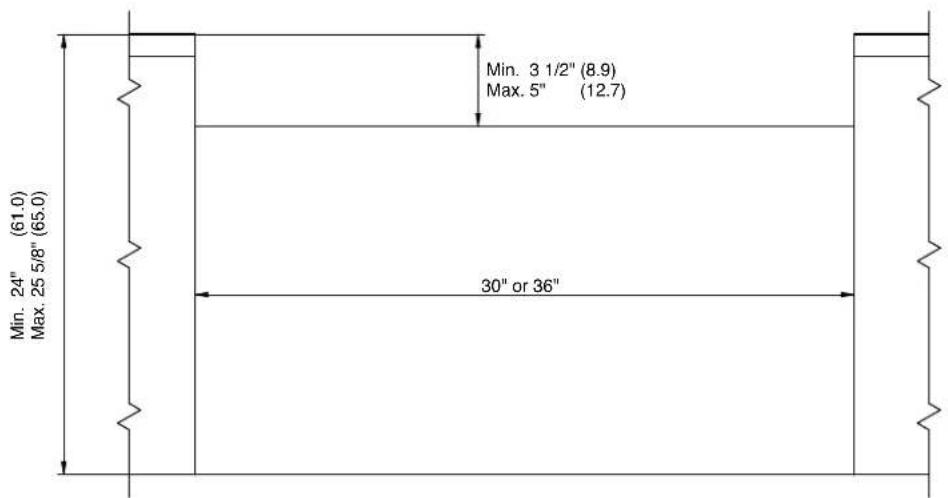 Forza FRT304GN - Installation with separator sheet, type 2 (plan view) - 1