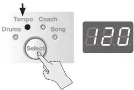 ROLAND TD1KPX - Utilisez le bouton [Select] pour sélectionner le mode Tempo. L'écran affiche le tempo du métronome. - 1