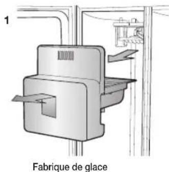 SAMSUNG RS21HFLFH - Vérifi cation du niveau d'eau dans le bac à glaçons. (EN OPTION) - 1