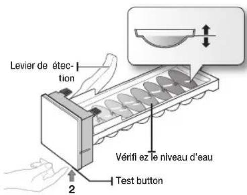 SAMSUNG RS21HFLFH - Vérifi cation du niveau d'eau dans le bac à glaçons. (EN OPTION) - 2