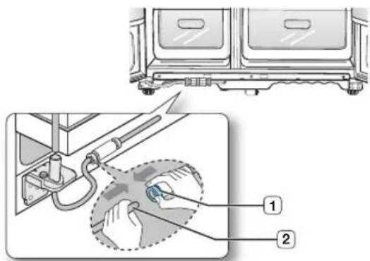 SAMSUNG RS21HFLFH - Separating the Water Supply Line from the Refrigerator - 1