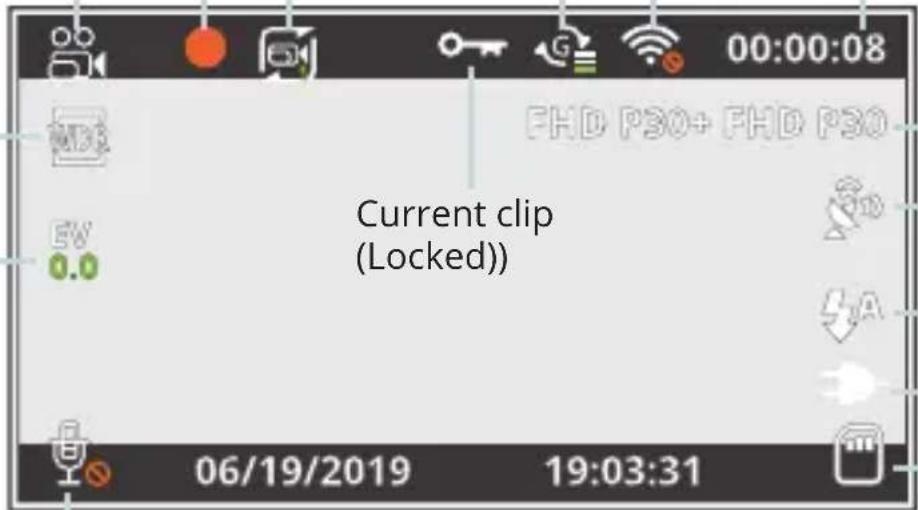 Rexing V3 Basic - Screen Icons - 1