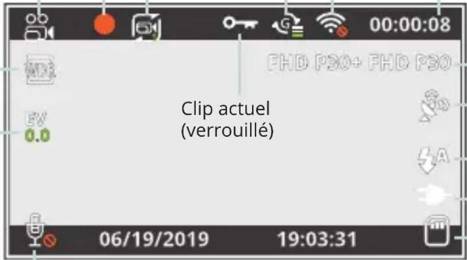 Rexing V3 Basic - Icônes d'écran - 1