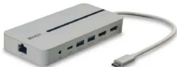 Lindy 43360 - DST-Mx Duo, USB C Laptop/MacBook Mini Dockingstation mit 4K-Unterstützung bei 2 Displays & 100W Pass-Through-Laden - 2