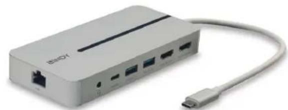 Lindy 43360 - DST-Mx Duo, Mini Docking Station USB-C pour Laptop/MacBook avec prise en charge 4K sur deux écrons et charge 100W - 2