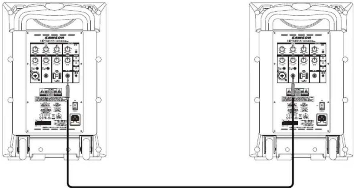 SAMSON SAXP208W - Using the LINE OUT Jack - 1