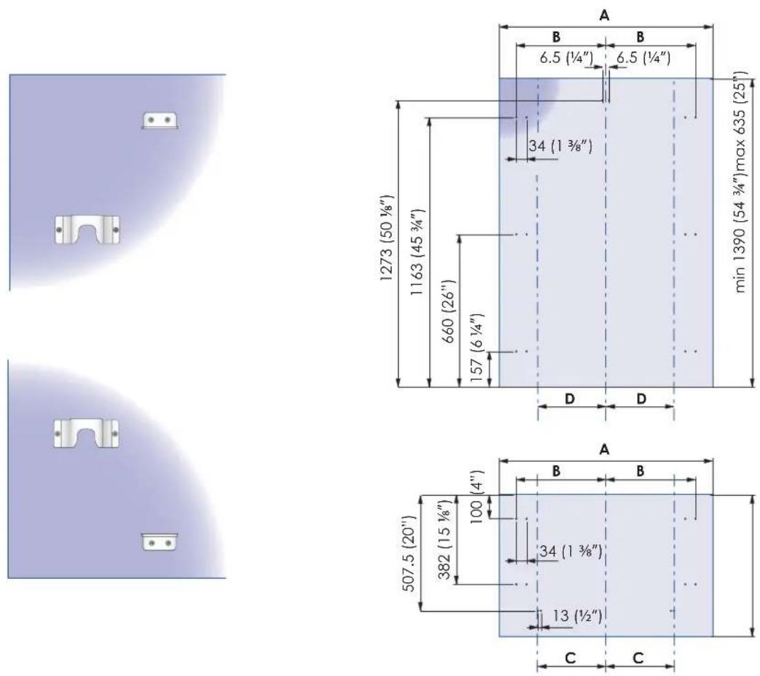 Fulgor Milano F7IRC24O1R - Preinstalación de los paneles decorativos para frigoríficos de un cajón - 2