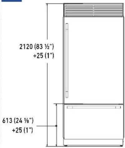 2120 (83 ½") +25 (1") 613 (24 ½") +25 (1)
