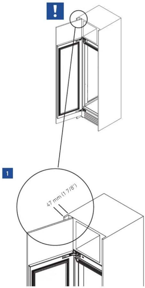 Fulgor Milano F7IRC24O1R - Profundidad máxima de la estructura por encima del aparato empotrable con una sola puerta - 1