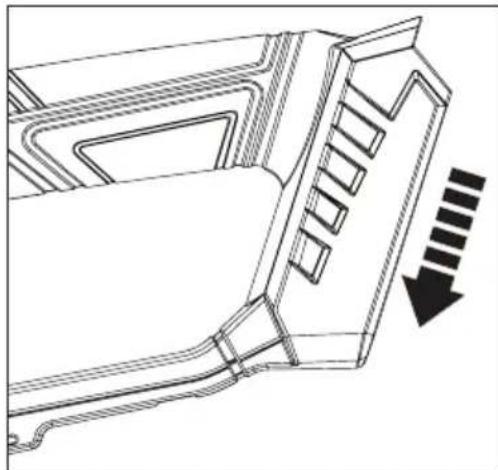 Toolcraft GBSL118 - a) Insérez/retirez le bloc-batterie - 1